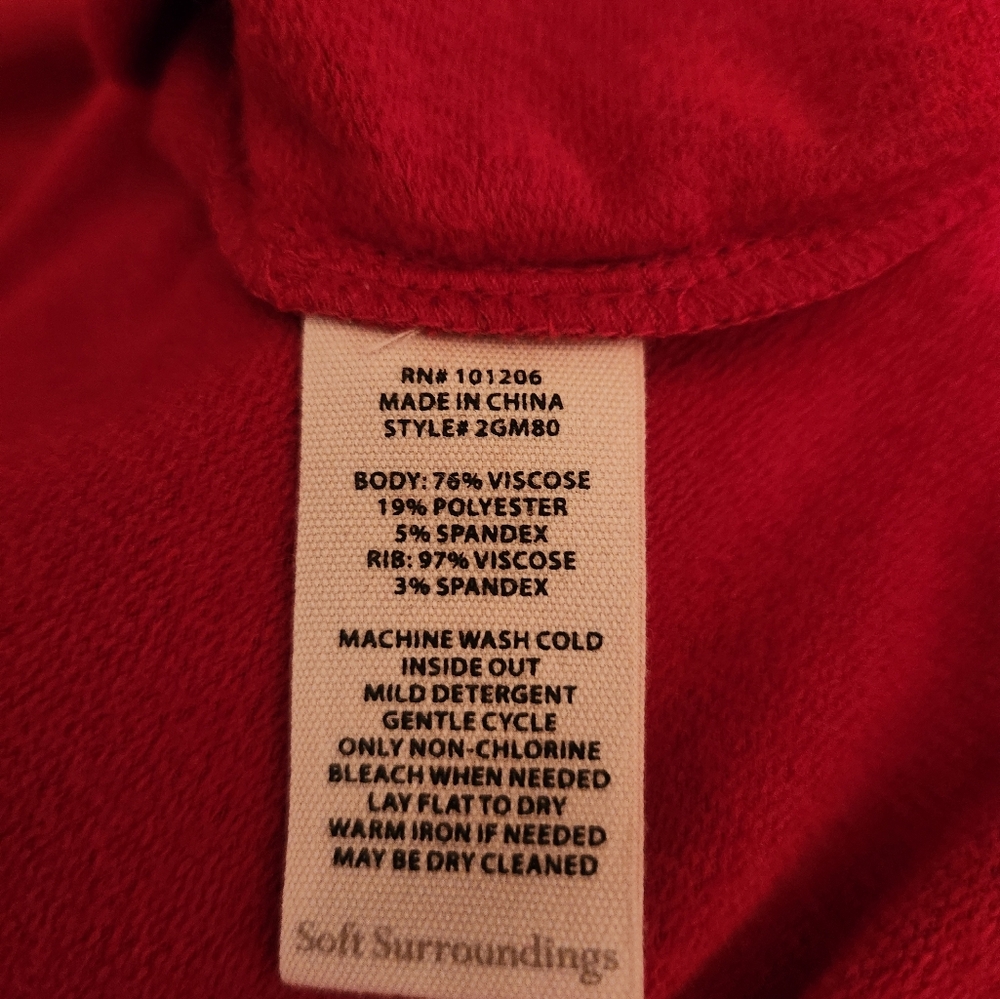 Soft Surroundings Red Tunic Sweater - Picture 5 of 8